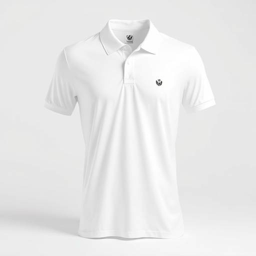 Camisa polo branca de algodão pima