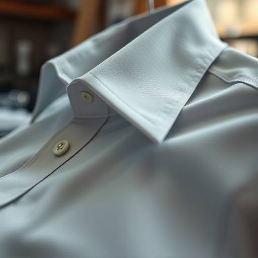 Detalhe do processo de fabricaäão de camisas na Camisaria Sol Nascente, mostrando a atenäão aos detalhes.